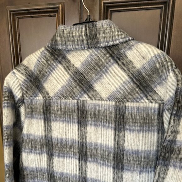 Modern Supply by Sanctuary Faux Wool Collared Neckline Long Sleeve Plaid Shacket - Picture 6 of 12